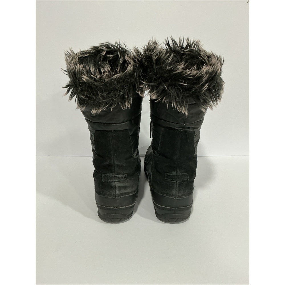 The North Face Nuptse Purna women's size 7 black puffer faux fur topped boots - Picture 4 of 9